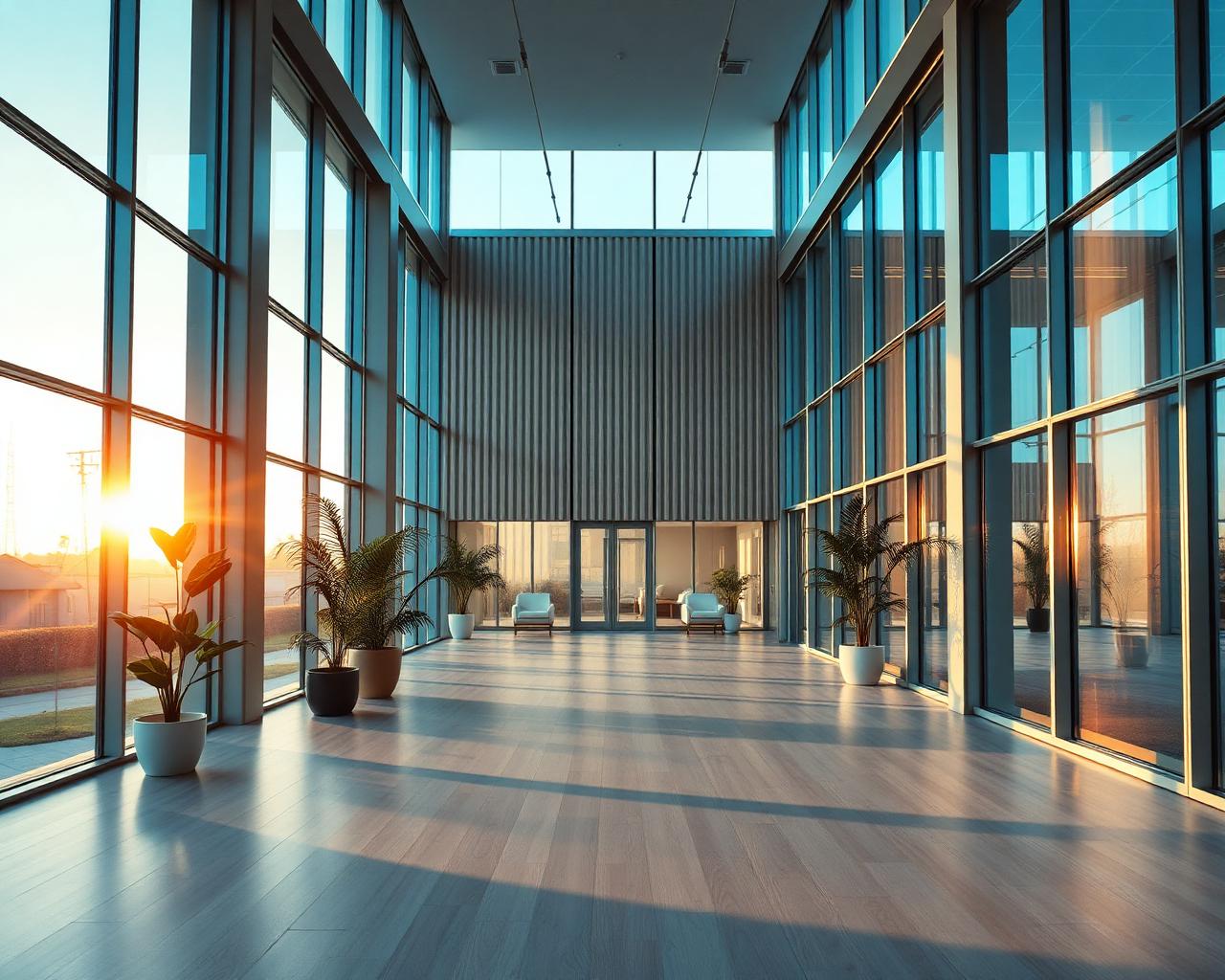 Modern atrium interior